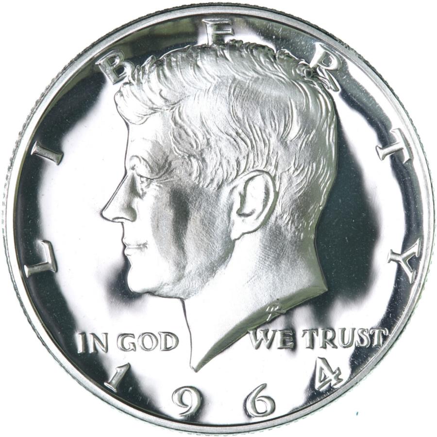 yɔi/iۏ؏tz AeB[NRC _RC [] 1964ipjPlfBn[t_[WFJ90Vo[v[tRCʐ^B340Q 1964 (P) Kennedy Half Dollar Gem Cameo 90% Silver Proof Coin See Pics B340