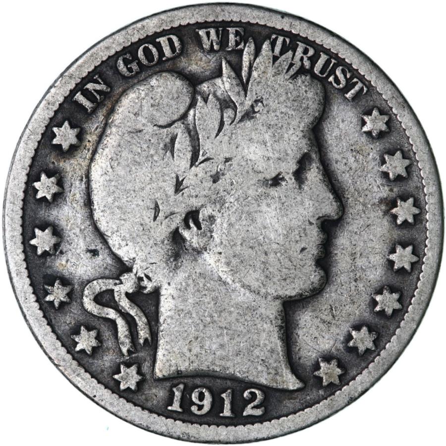 yɔi/iۏ؏tz AeB[NRC _RC [] 1912 So[o[n[t_[90Vo[ɗǂVGXNb`f673Q 1912 S Barber Half Dollar 90% Silver Very Good VG Scratched See Pics F673