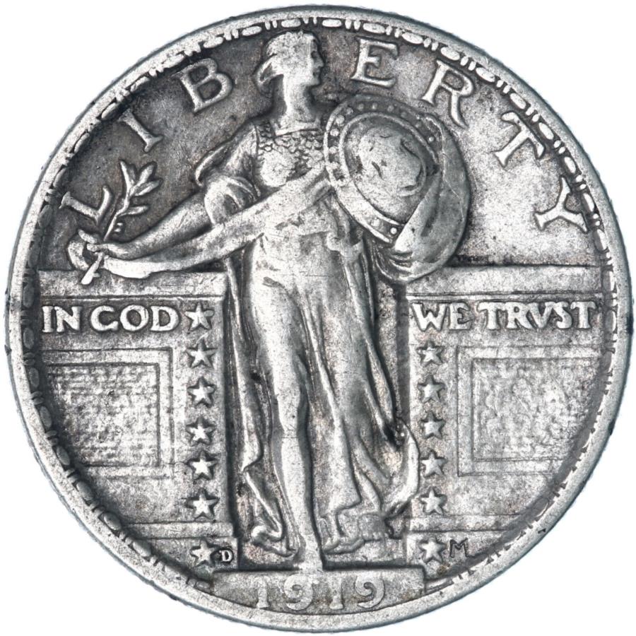ڶ/ʼݾڽա ƥ 󥳥 [̵] 1919 dǥ󥰥Хƥ90󥷥Сȥեxf̿w640򻲾ȤƤ 1919 D Standing Liberty Quarter 90% Silver Extra Fine XF See PicsW640