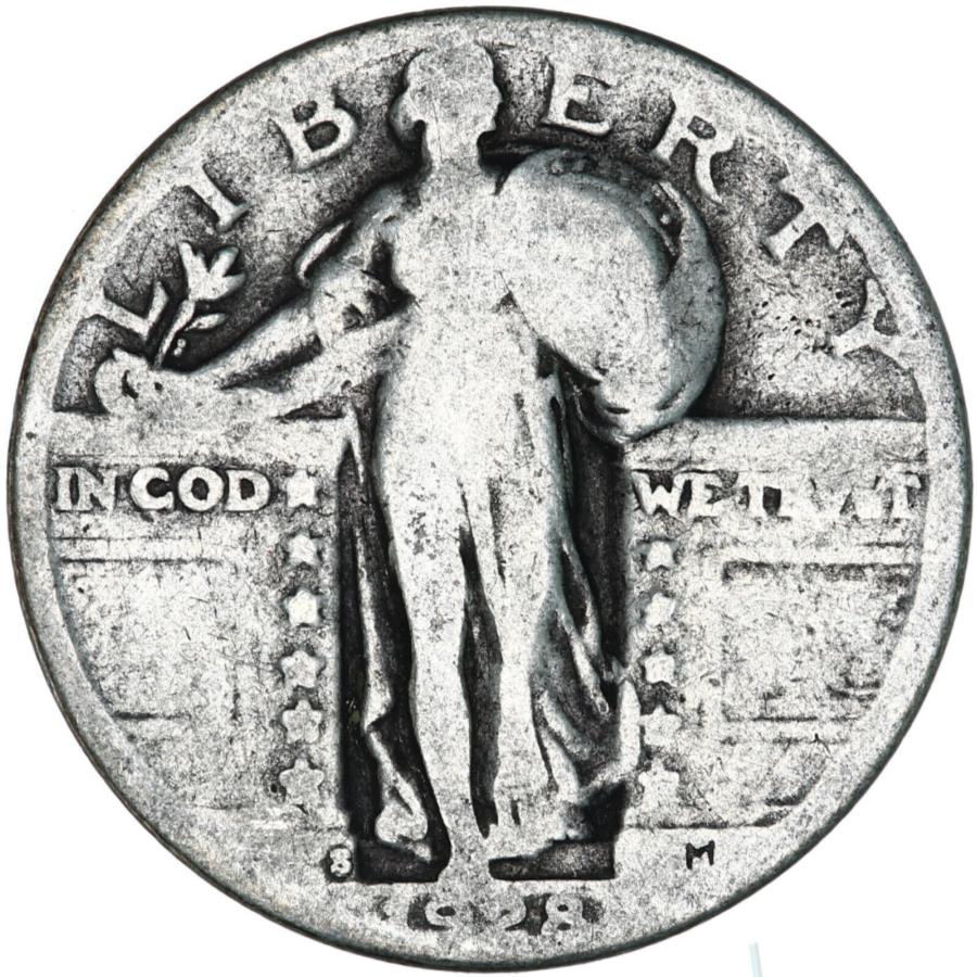 yɔi/iۏ؏tz AeB[NRC _RC [] 1928NStanding Liberty Quarter 90ɂėǂAG 1928 S Standing Liberty Quarter 90% Silver About Good AG