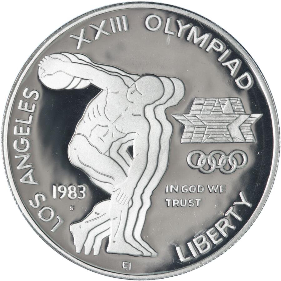 yɔi/iۏ؏tz AeB[NRC _RC [] 1983 ST[XIsbNؖLO90Vo[_[ʐ^X455Q 1983 S Los Angeles Olympics Proof Commemorative 90% Silver Dollar See Pics X455