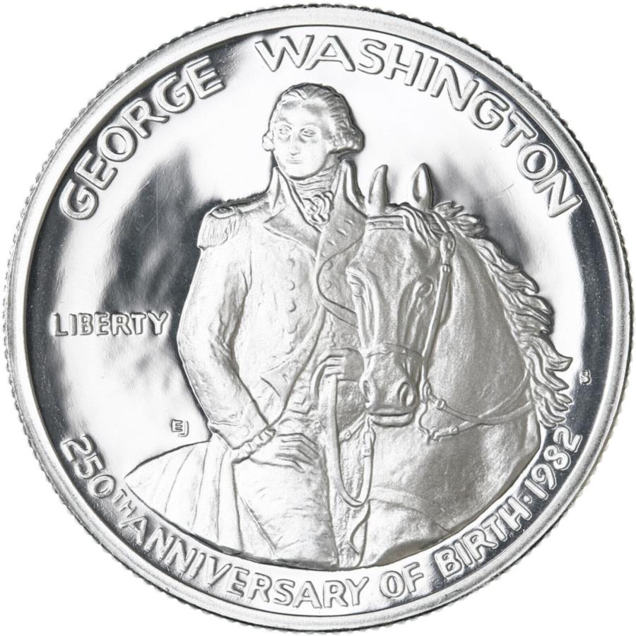 【極美品/品質保証書付】 アンティークコイン モダンコイン [送料無料] 1982 Sジョージワシントン証拠記念半ドル90％シルバー 1982 S George Washington Proof Commemorative Half Dollar 90% Silver
