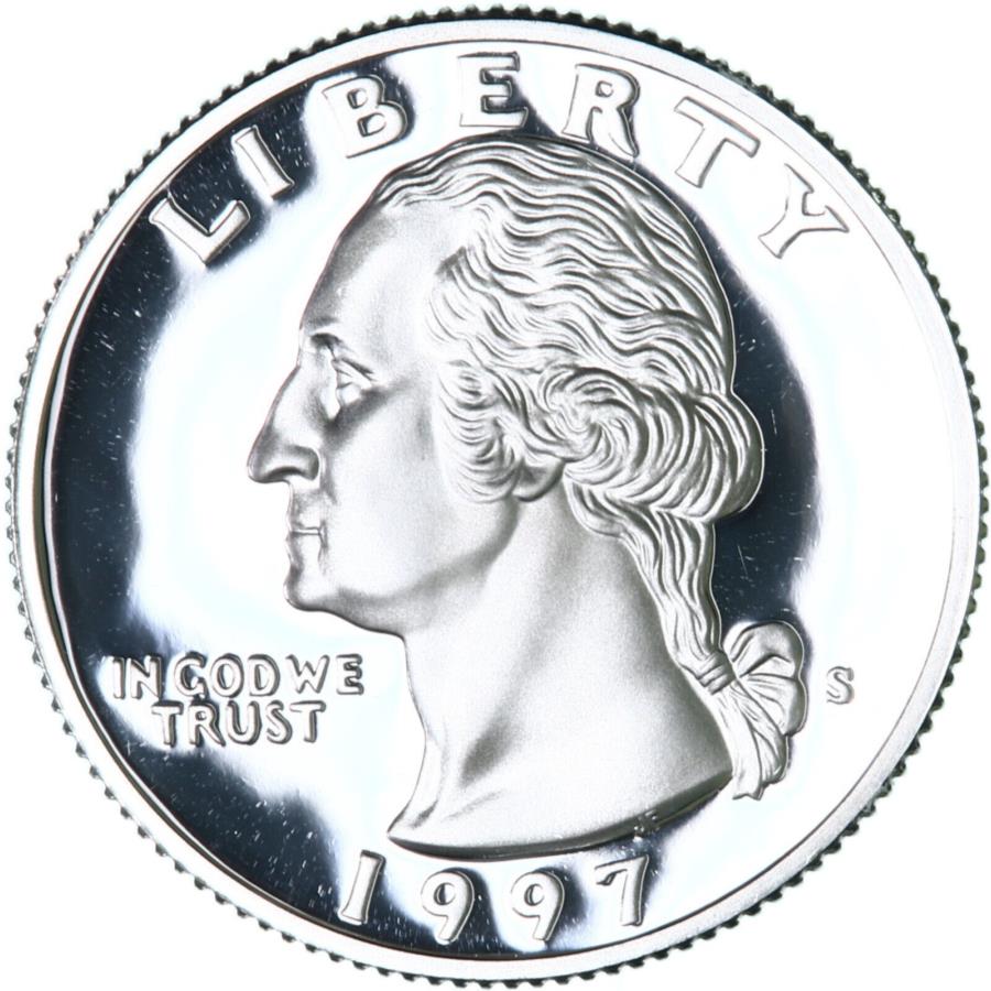 yɔi/iۏ؏tz AeB[NRC _RC [] 1997 SVg90Vo[NH[^[WFfB[vJIv[tčRCʐ^B627Q 1997 S Washington 90% Silver Quarter Gem Deep Cameo Proof US Coin See Pics B627