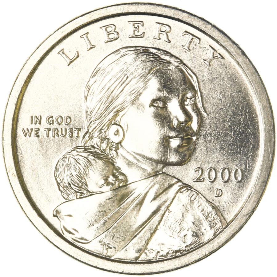 yɔi/iۏ؏tz AeB[NRC _RC [] 2000 DlCeBuAJTJKEBA`CXBUhUS~gRC 2000 D Native American Sacagawea Choice BU Dollar US Mint Coin