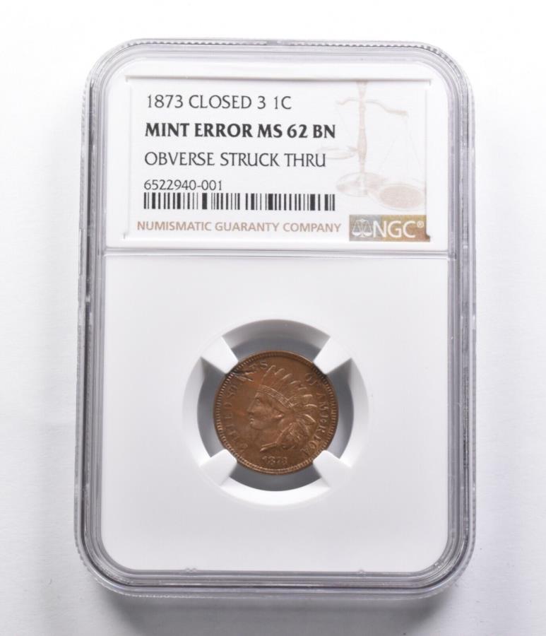 MS62 bnߥȥ顼1873ǥإåɥȥ3 obv struck struck struck *4085 MS62...