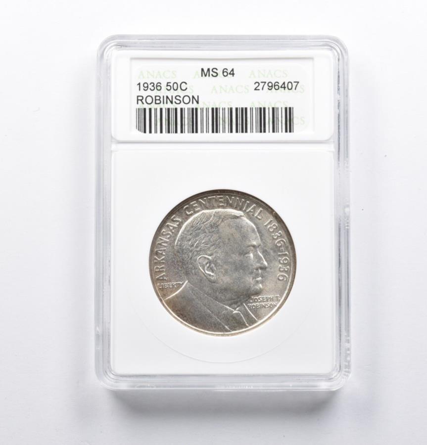 ڶ/ʼݾڽա ƥ 󥳥 [̵] MS64 1936ӥ󥽥ǰȾɥANACS *1043 MS64 1936 Robinson Commemorative Half Dollar ANACS *1043