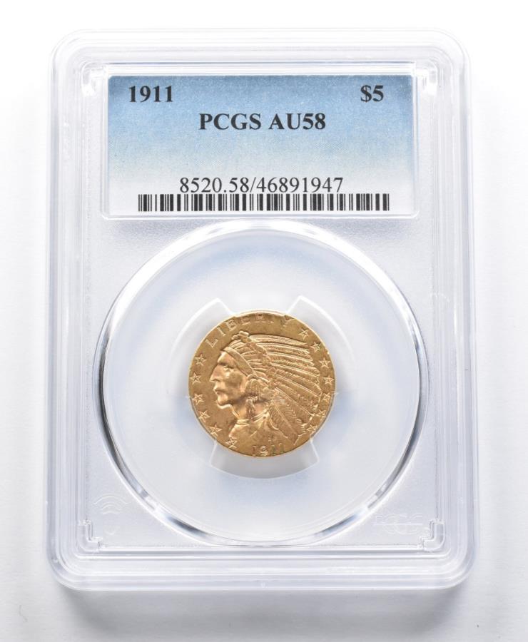 yɔi/iۏ؏tz AeB[NRC _RC [] AU58 1911 $ 5CfBAwbhS[hn[tC[OPCGS *2749 AU58 1911 $5 Indian Head Gold Half Eagle PCGS *2749