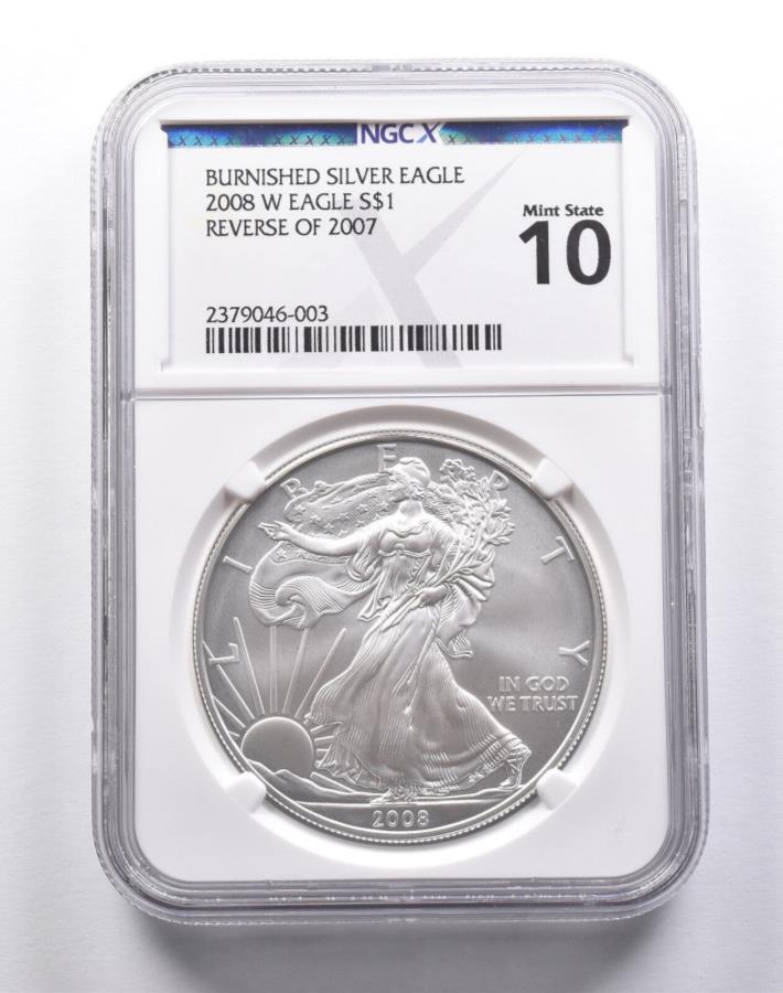 yɔi/iۏ؏tz AeB[NRC _RC [] MS10 2008-W American Burnised Silver Eagle Reverse of 2007 NGC X *3758 MS10 2008-W American Burnished Silver Eagle Reverse Of 2007 NGC X *3758