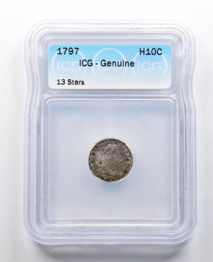 ڶ/ʼݾڽա ƥ 󥳥 [̵] 1797ɥ졼ץХȥϡե13ICG *2085 1797 Draped Bust Half Dime 13 Stars ICG *2085