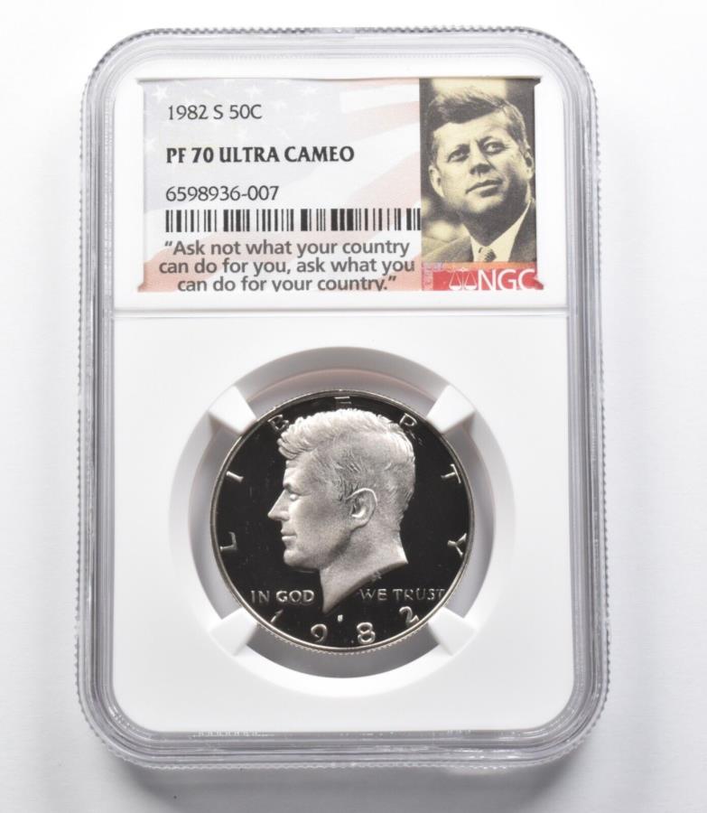  アンティークコイン モダンコイン  PF70 UCAM 1982-S Kennedy Half Dollar NGC Graded引用ラベル PF70 UCAM 1982-S Kennedy Half Dollar NGC Graded Quote Label