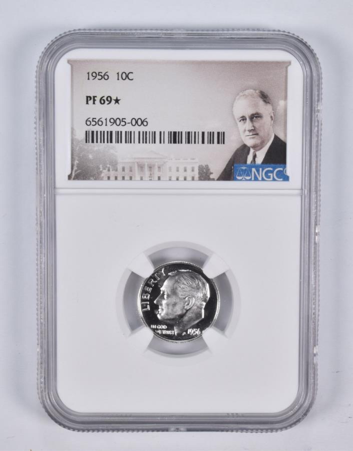 yɔi/iۏ؏tz AeB[NRC _RC [] PF69 * 1956[Yxg_CNGC * 2328 PF69* 1956 Roosevelt Dime NGC *2328