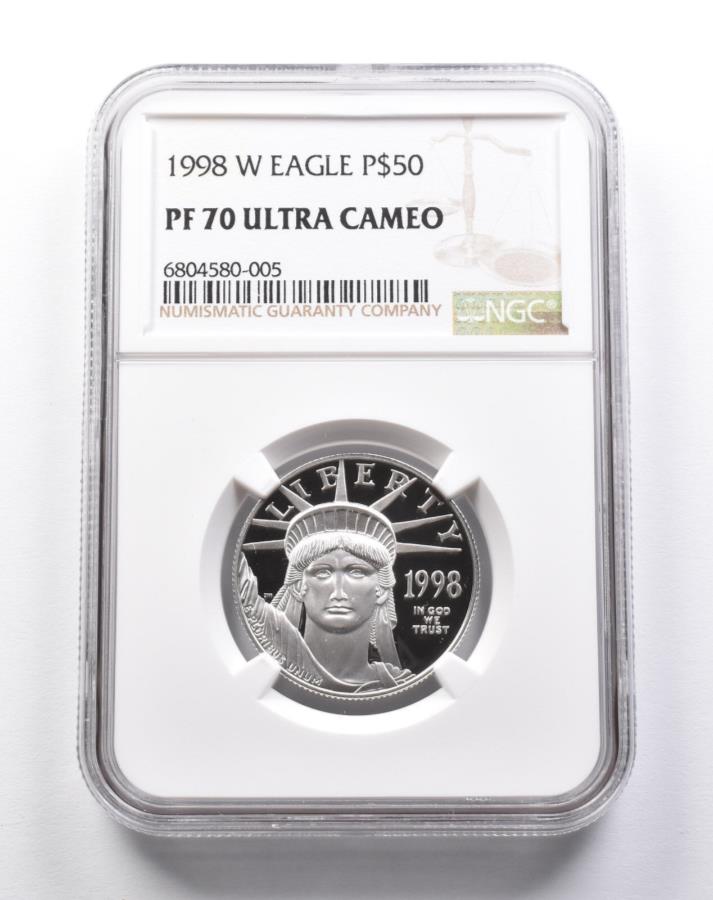 yɔi/iۏ؏tz AeB[NRC _RC [] PF70 UCAM 1998-W $ 50 AMERICAN PLATINUM EAGLE 1/2 OZ PLATINUM NGC *7933 PF70 UCAM 1998-W $50 American Platinum Eagle 1/2 Oz Platinum NGC *7933