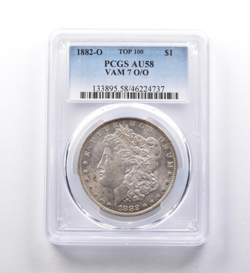 【極美品/品質保証書付】 アンティークコイン モダンコイン [送料無料] AU58 1882-O Morgan Silver Dollar Vam 7 o/oトップ100 PCGS *3039 AU58 1882-O Morgan Silver Dollar VAM 7 O/O Top 100 PCGS *3039