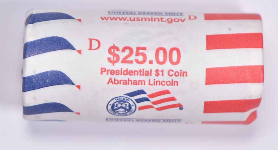 yɔi/iۏ؏tz AeB[NRC _RC [] 2010-dAunJ[哝$ 1RC[$ 25 unus mint bu 2010-D Abraham Lincoln Presidential $1 Coin Roll $25 Unc US Mint BU