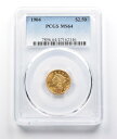 MS64 1904 $ 2.50リバティヘッドゴールドクォーターイーグルPCGS *8108 MS64 1904 $2.50 Liberty Head Gold Quarter Eagle PCGS *8108(3)