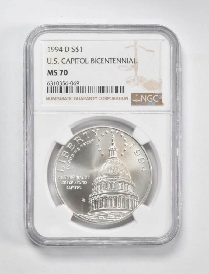 ڶ/ʼݾڽա ƥ 󥳥 [̵] MS70 1994 D U.S. Capitol BICENENIALǰ$ 1 NGC֥饦٥ MS70 1994 D U.S. Capitol Bicentennial Commemorative $1 NGC Brown Label