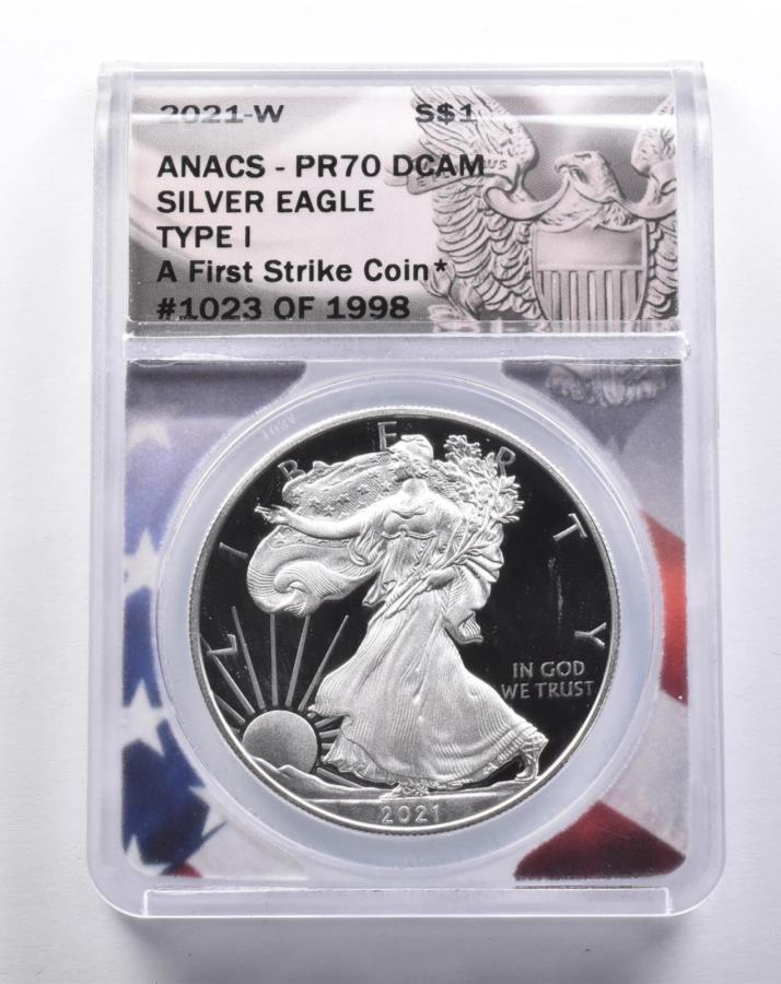 ڶ/ʼݾڽա ƥ 󥳥 [̵] PR70 DCAM 2021-W American Silver Eagle Type 1 FS ANACS *3418 PR70 DCAM 2021-W American Silver Eagle Type 1 FS ANACS *3418