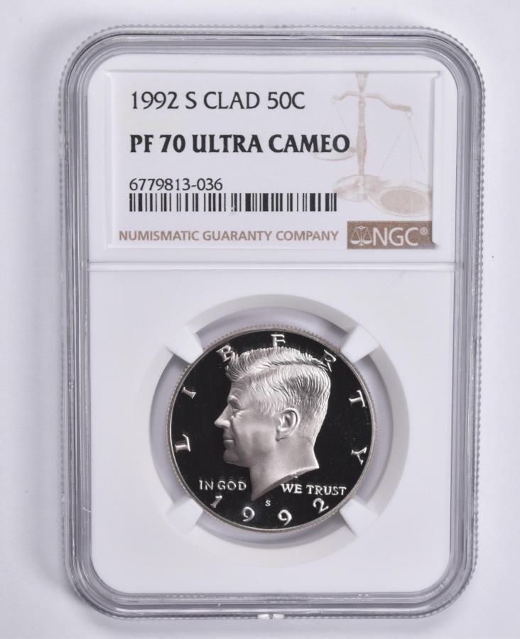  アンティークコイン モダンコイン  PF70 UCAM 1992-S CLAD Kennedy Half Dollar NGC Graded Brown Label PF70 UCam 1992-S CLAD Kennedy Half Dollar NGC Graded Brown Label