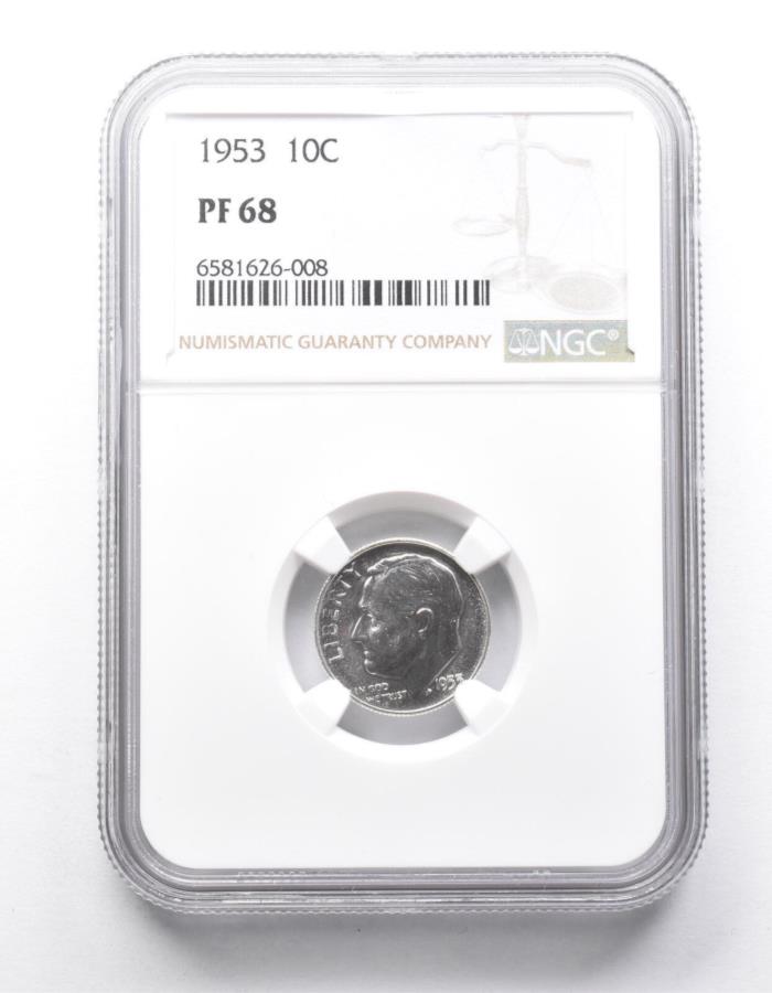 yɔi/iۏ؏tz AeB[NRC _RC [] PF68 1953[Yxg_CNGC *0003 PF68 1953 Roosevelt Dime NGC *0003