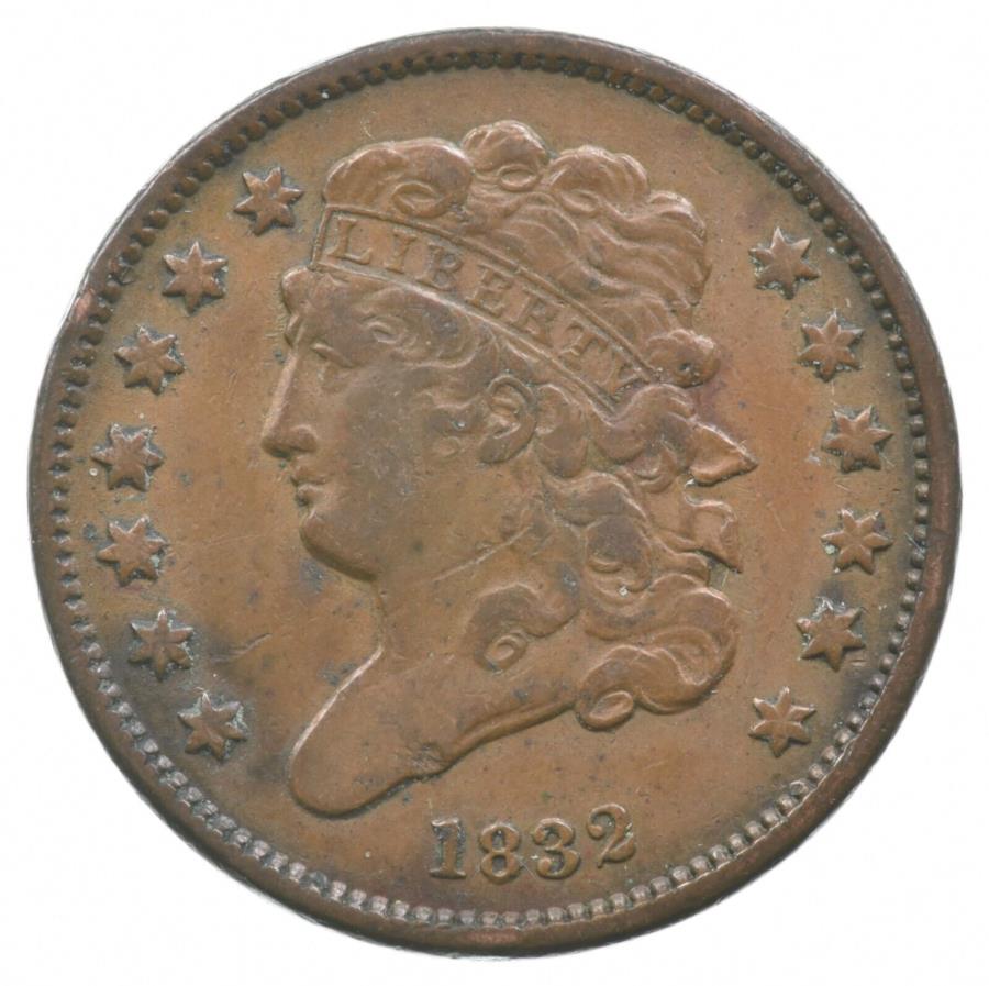 yɔi/iۏ؏tz AeB[NRC _RC [] 1832NVbNwbhn[tZgs[X *7309 1832 Classic Head Half Cent Piece *7309