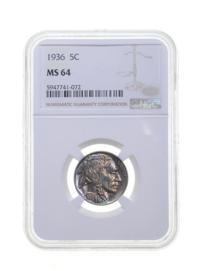 ڶ/ʼݾڽա ƥ 󥳥 [̵] MS64 1936ǥإåɥХåե˥å-GradedNGC Rainbow Toned *4299 MS64 1936 Indian Head Buffalo Nickel - Graded NGC Rainbow Toned *4299