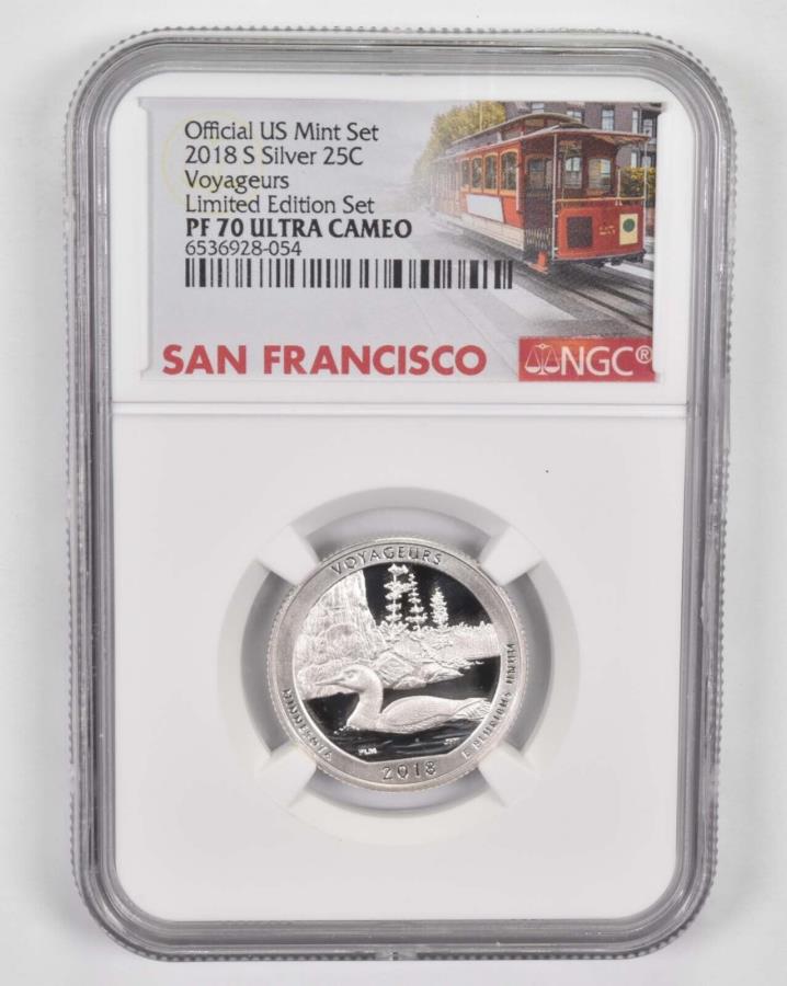 yɔi/iۏ؏tz AeB[NRC _RC [] 2018-S Silver PF70 Voyageurs Quarter NGC Ltd Ed San Francisco Label 2018-S Silver PF70 Voyageurs Quarter NGC Ltd Ed San Francisco Label