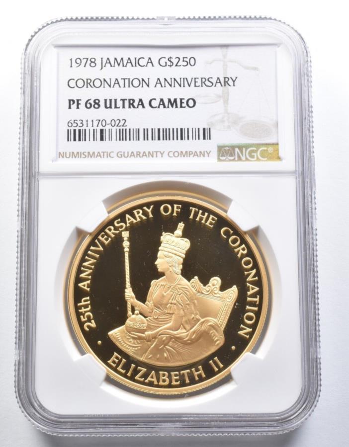 ڶ/ʼݾڽա ƥ 󥳥 [̵] PF68 UCAM 1978ޥ250ɥ르ɥ͡󥢥˥С꡼NGC *6081 PF68 UCam 1978 Jamaica 250 Dollars Gold Coronation Anniversary NGC *6081
