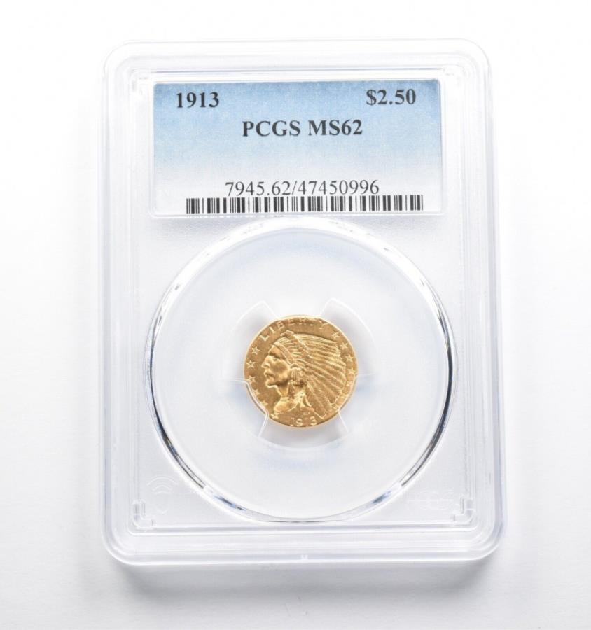 ڶ/ʼݾڽա ƥ 󥳥 [̵] MS62 1913 $ 2.50ǥإåɥɥPCGS *4688 MS62 1913 $2.50 Indian Head Gold Quarter Eagle PCGS *4688