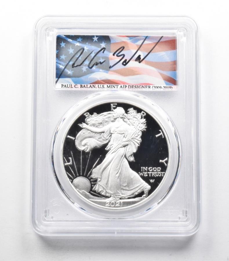 ڶ/ʼݾڽա ƥ 󥳥 [̵] PR70 DCAM 2021-Wꥫ󥷥СFDOI2̾Balan PCGS *0622 PR70 DCAM 2021-W American Silver Eagle FDOI Type 2 Signed Balan PCGS *0622