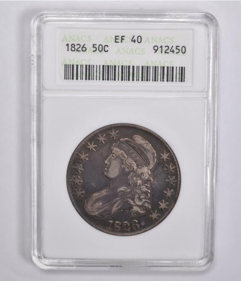 ڶ/ʼݾڽա ƥ 󥳥 [̵] EF40 1826åץХȥϡե顼ʥå *7559 EF40 1826 Capped Bust Half Dollar ANACS *7559