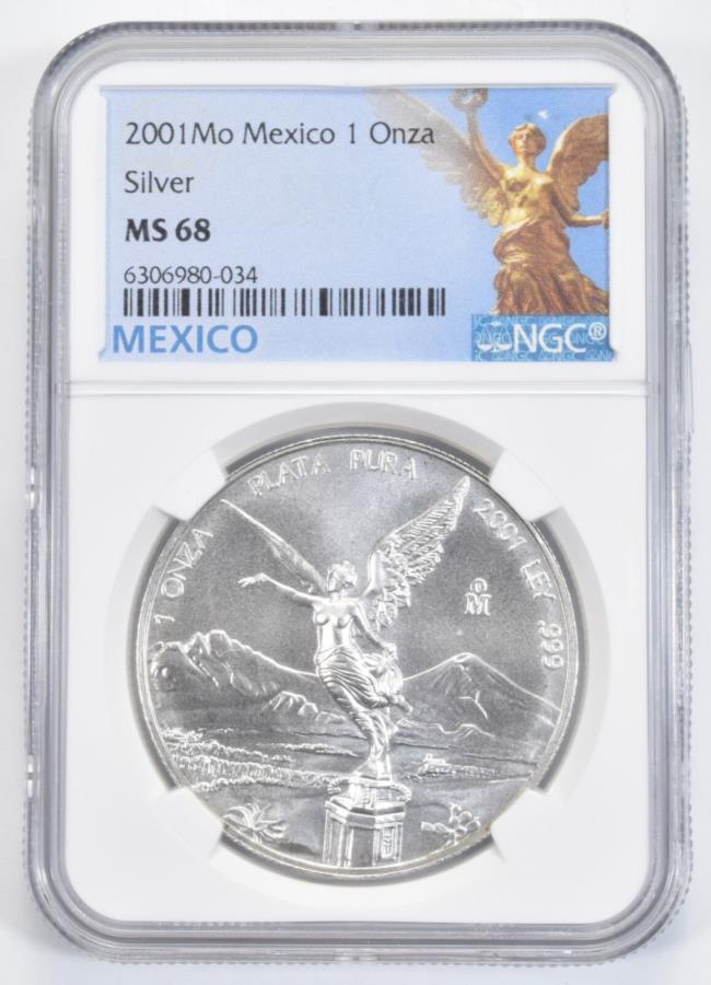 【極美品/品質保証書付】 アンティークコイン モダンコイン [送料無料] 1メキシコのOnza 2001 MS68 Libertad Mexico Mexican NGC 1 Mexican Onza 2001 MS68 Libertad Mexico Mexican NGC
