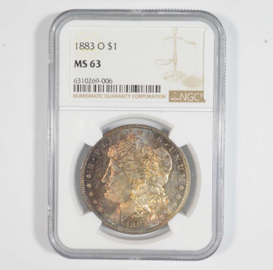 yɔi/iۏ؏tz AeB[NRC _RC [] MS63 1883 -O Morgan Silver Dollar -Graded NGC -Cool Color *7176 MS63 1883-O Morgan Silver Dollar - Graded NGC - Cool Color *7176