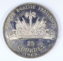 【極美品/品質保証書付】 アンティークコイン モダンコイン [送料無料] 1968 Haiti 25 Gourdes Silver Round -Better *6107 1968 Haiti 25 Gourdes Silver Round - Better *6107