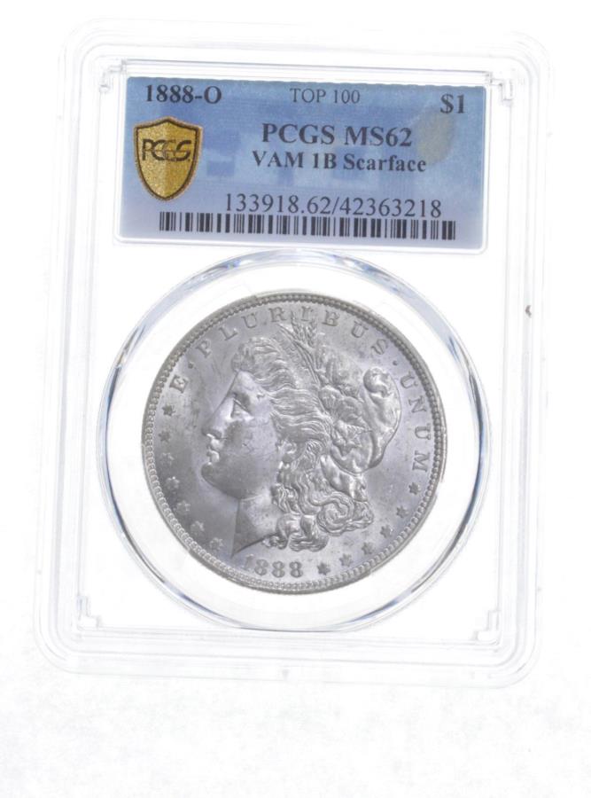 【極美品/品質保証書付】 アンティークコイン モダンコイン [送料無料] MS62 1888 -O Morgan Silver Dollar -Vam 1b Scarface -Top 100 -Graded PCGS *6016 MS62 1888-O Morgan Silver Dollar - VAM 1B Scarface - Top 100 - Graded PCGS *6016