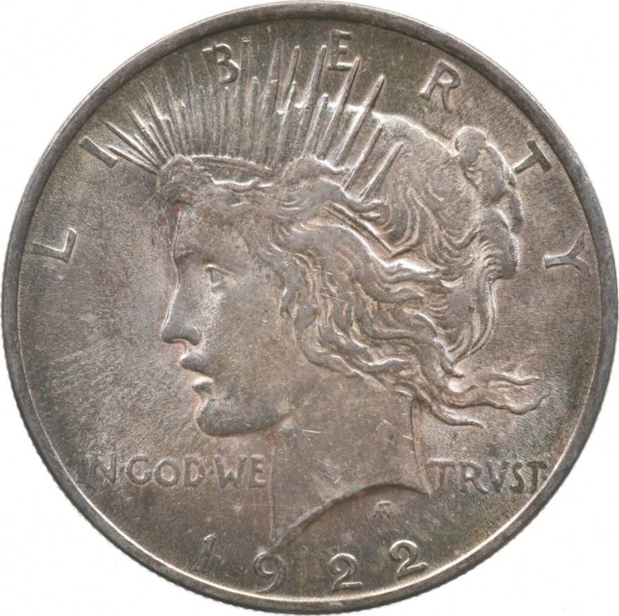 yɔi/iۏ؏tz AeB[NRC _RC [] 1922aVo[_[ - fGȃIWig[ *9703 1922 Peace Silver Dollar - Nice Original Tone *9703