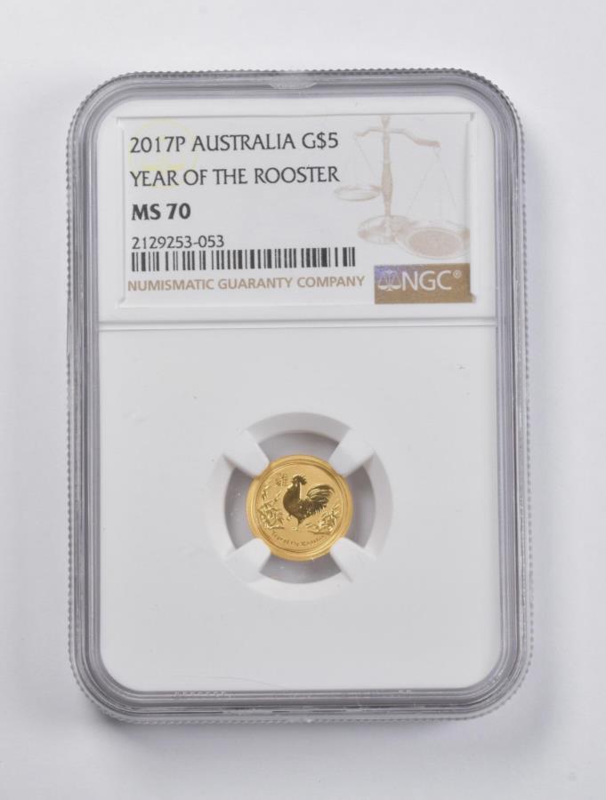 ڶ/ʼݾڽա ƥ 󥳥 [̵] MS70 2017-Pȥꥢ$ 5ǯͺ1/20󥹡 .999ե󥴡NGC *2936 MS70 2017-P Australia $5 Year Of The Rooster 1/20 Oz. .999 Fine Gold NGC *2936