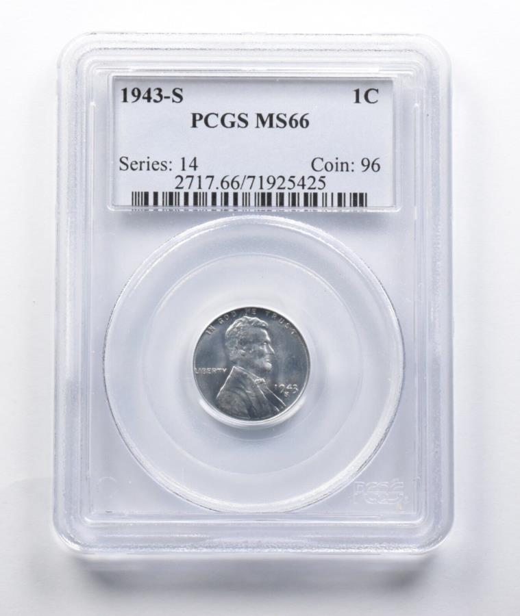 yɔi/iۏ؏tz AeB[NRC _RC [] MS66 1943-S Lincoln Wheat Cent PCGS *7812 MS66 1943-S Lincoln Wheat Cent PCGS *7812