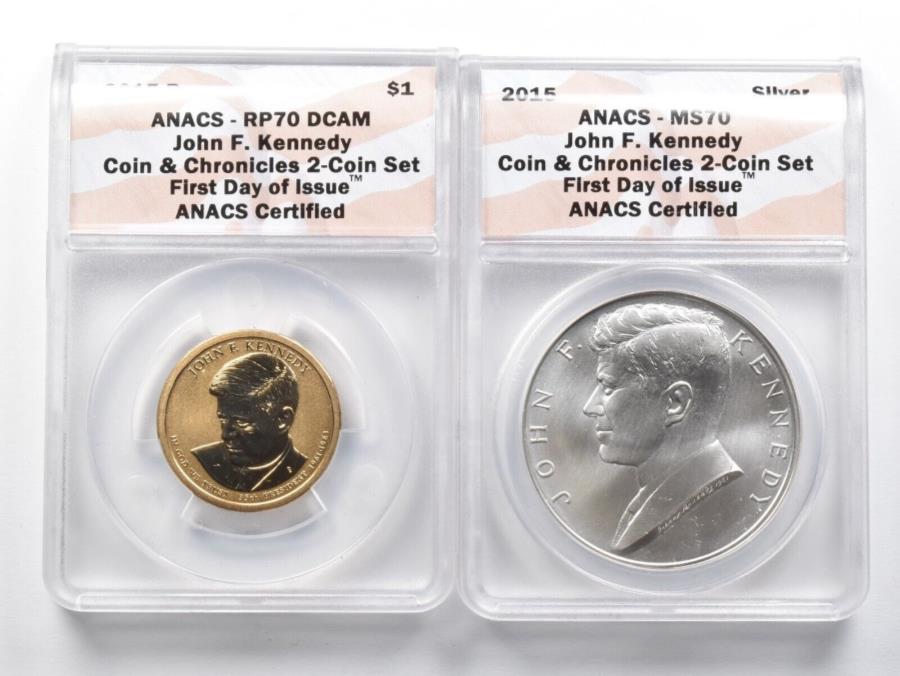 ڶ/ʼݾڽա ƥ 󥳥 [̵] PR70DCAMMS70 2015 John F Kennedy CoinChronicle 2 Coin Set FDOI ANACS *0502 PR70DCAM &MS70 2015 John F Kennedy Coin &Chronicle 2 Coin Set FDOI ANACS *0502