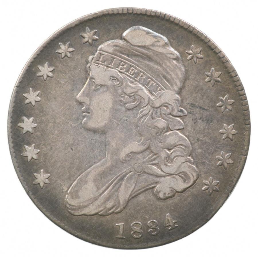 yɔi/iۏ؏tz AeB[NRC _RC [] 1834LbvoXgGbWn[t_[ *7116 1834 Capped Bust Lettered Edge Half Dollar *7116