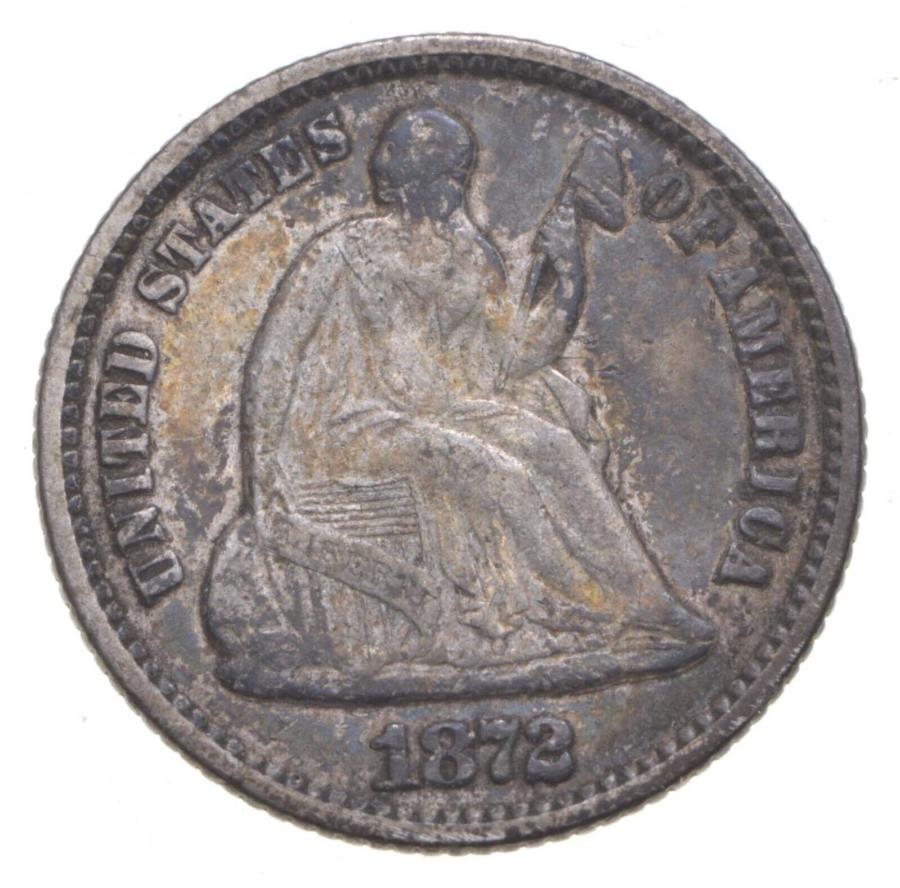 yɔi/iۏ؏tz AeB[NRC _RC [] 1872ÑoeBn[t_C *4550 1872 Seated Liberty Half Dime *4550