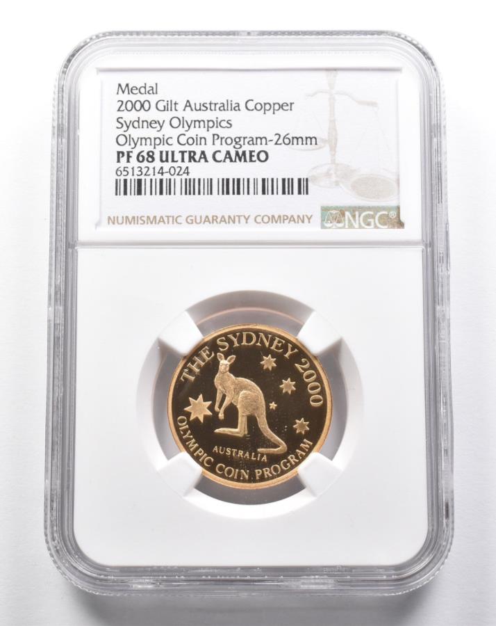 【極美品/品質保証書付】 アンティークコイン モダンコイン [送料無料] PF68 UCAM 2000 Australia Gilt Copper Medal Sydney Olympics NGC *2851 PF68 UCAM 2000 Australia Gilt Copper Medal Sydney Olympics NGC *2851