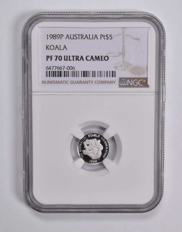 yɔi/iۏ؏tz AeB[NRC _RC [] PF70 UCAM 1989 P Australia $ 5 Platinum Koala NGC *6565 PF70 UCAM 1989 P Australia $5 Platinum Koala NGC *6565