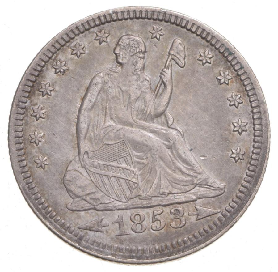 yɔi/iۏ؏tz AeB[NRC _RC [] 1853ÑoeBNH[^[ *0429 1853 Seated Liberty Quarter *0429