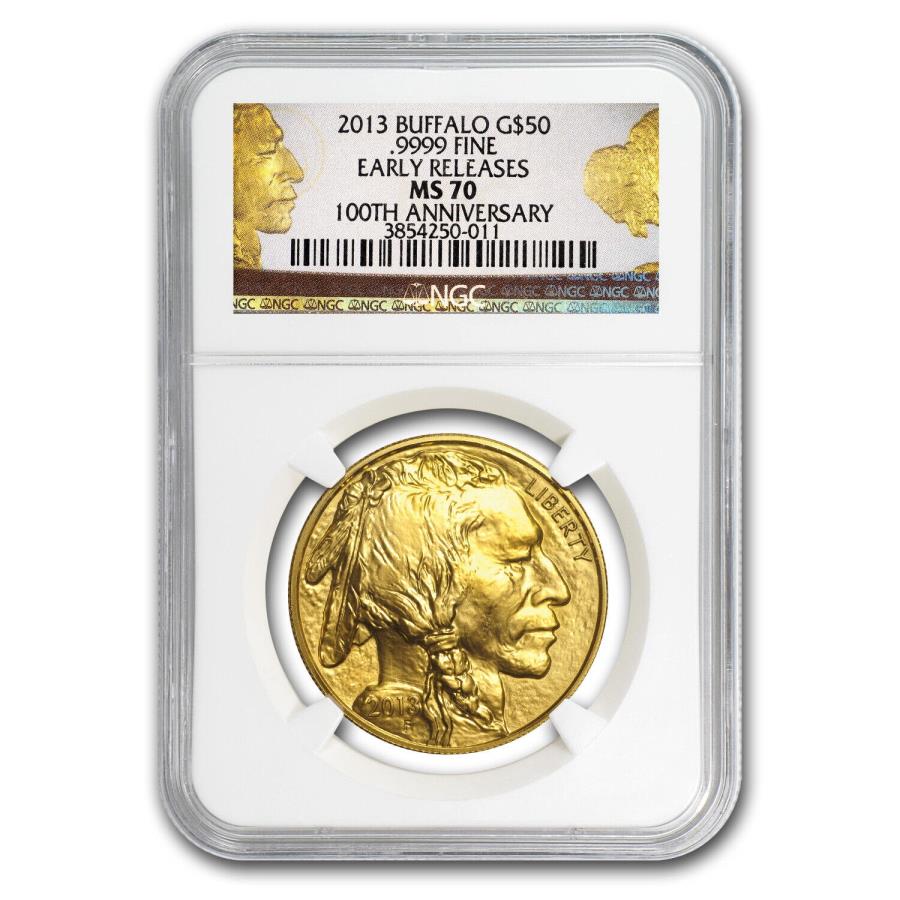 yɔi/iۏ؏tz AeB[NRC _RC [] 2013 1IXS[hobt@[MS-70 NGCiERA100th Annivxj 2013 1 oz Gold Buffalo MS-70 NGC (ER, 100th Anniv Label)