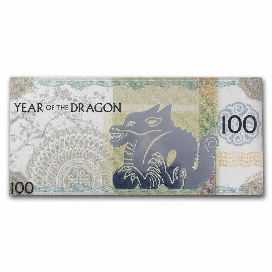  アンティークコイン モダンコイン  2024 Mongolia Lunar of the Dragon Silver Note -SKU＃279587 2024 Mongolia Lunar Year of the Dragon Silver Note - SKU#279587