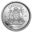 2021グレナダ1オンスシルバーコートオブアームズBU -SKU#242227 2021 Grenada 1 oz Silver Coat of Arms BU...