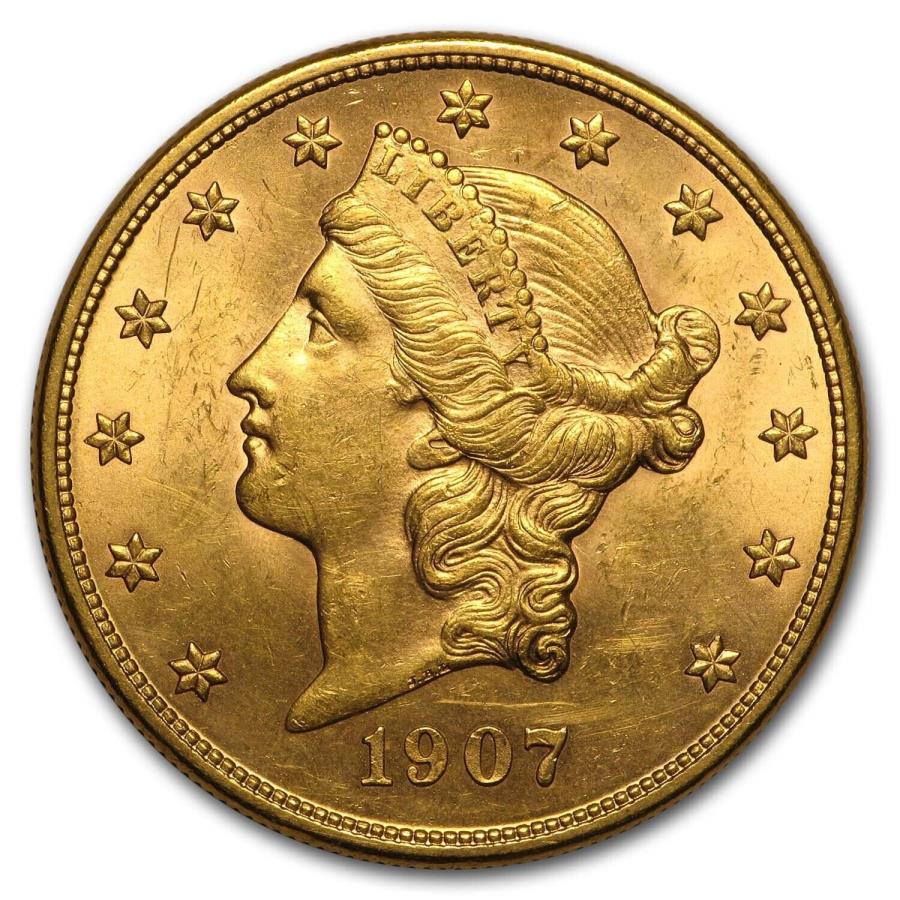  アンティークコイン モダンコイン  1907 -D $ 20リバティゴールドダブルイーグルAU -SKU＃15286 1907-D $20 Liberty Gold Double Eagle AU - SKU#15286