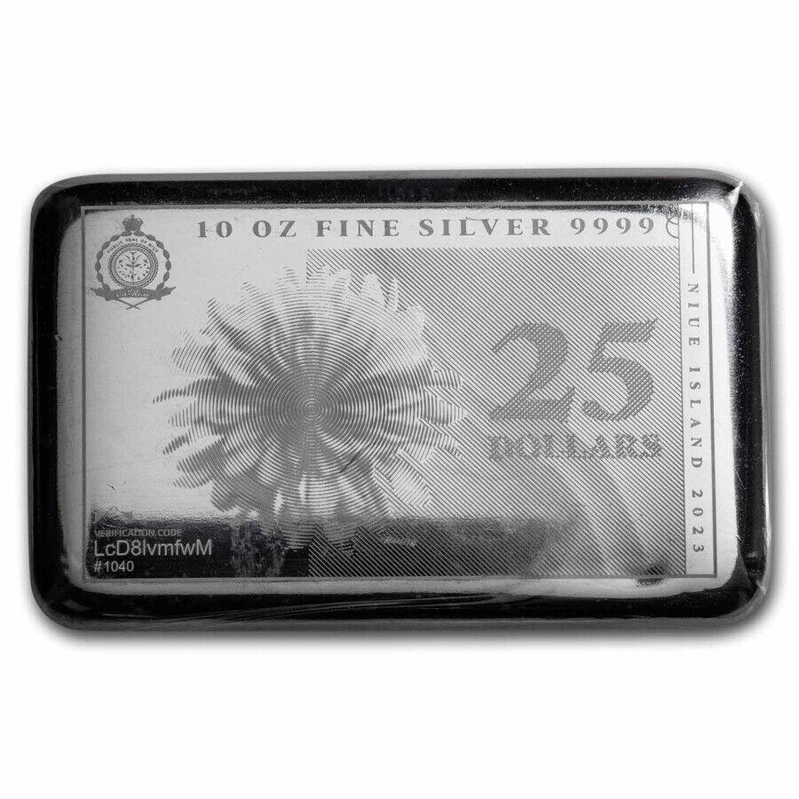 ڶ/ʼݾڽա ƥ 󥳥 [̵] 2023 10󥹥ССΡ - ץ쥹Сߥȡʲ֡-SKU279886 2023 10 oz Silver Coin Bar Note - Pressburg Mint (Flower) - SKU#279886