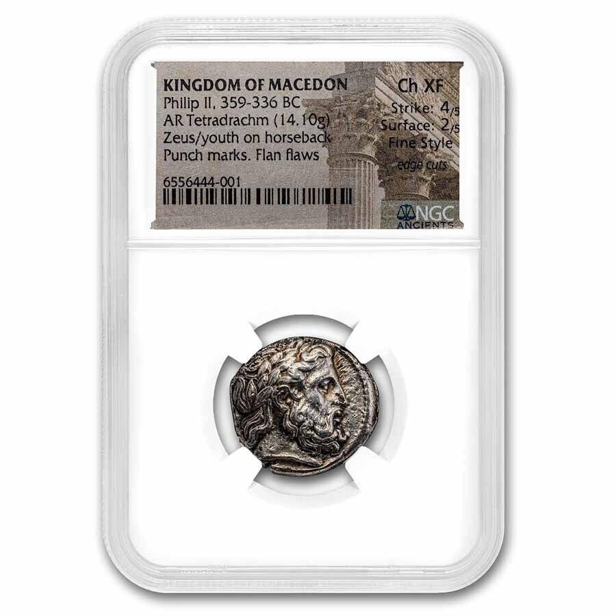 yɔi/iۏ؏tz AeB[NRC _RC [] }PhAR TETRADRACHM 359-336 BC CH XF NGC -SKU282006 Kingdom of Macedon AR Tetradrachm 359-336 BC Ch XF NGC - SKU#282006