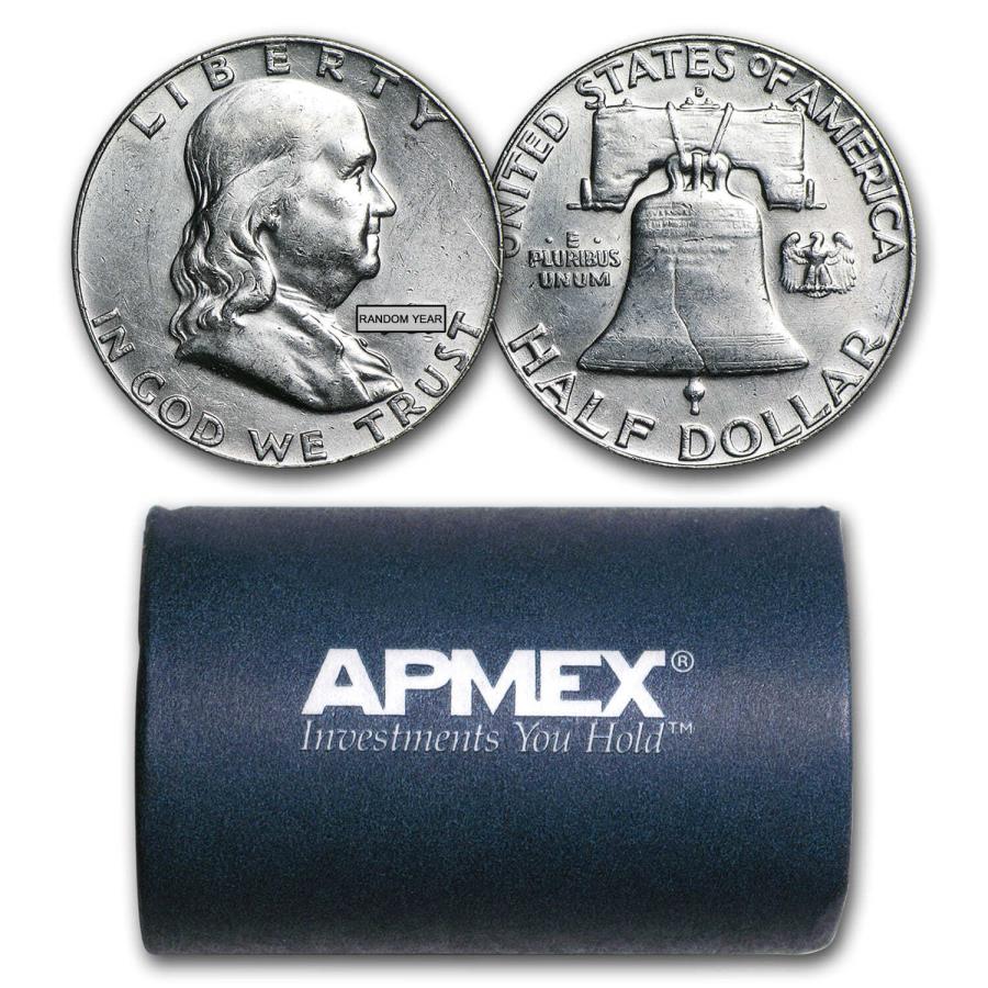 ڶ/ʼݾڽա ƥ 󥳥 [̵] 90󥷥Сե󥯥Ⱦʬ$ 10 20AU -SKU26361 90% Silver Franklin Halves $10 20-Coin Roll AU - SKU #26361